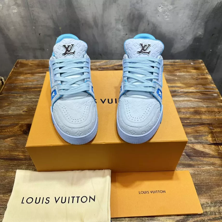 Louis Vuitton x Tyler Blue Trainer Sneaker Monogram Embossed Nubuck Calf Leather - LSVT244