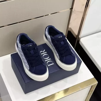 B33 Sneaker Navy Blue Dior Oblique Jacquard and Suede - CDO142