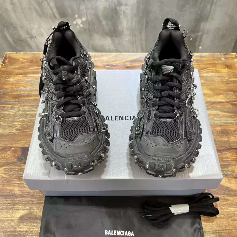Balenciaga Men's Bouncer Screw Sneaker With Piercings in Black - BB304