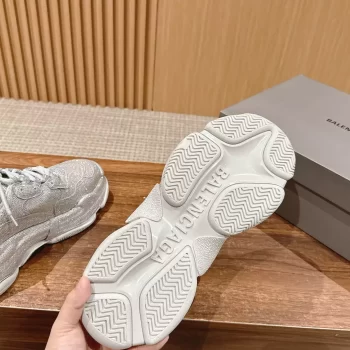 Balenciaga Triple S Sneaker with Rhinestones in Light Grey - BB296