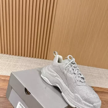 Balenciaga Triple S Sneaker with Rhinestones in Light Grey - BB296