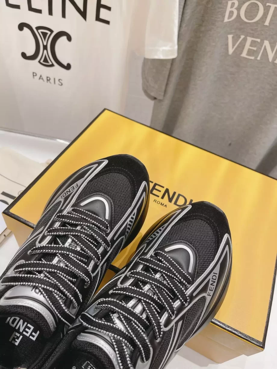 Fendi First 1 Black Fabric Running Sneakers - FD025