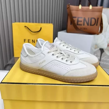 Fendi Flair White Leather Low-Tops Sneakers - FD031