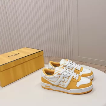 Fendi Match Sneakers Yellow Leather Low-Tops - FD033
