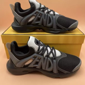 Fendi Tag Sneakers Black Technical Mesh Running - FD035