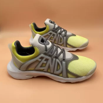 Fendi Tag Sneakers Yellow Technical Mesh Running - FD037