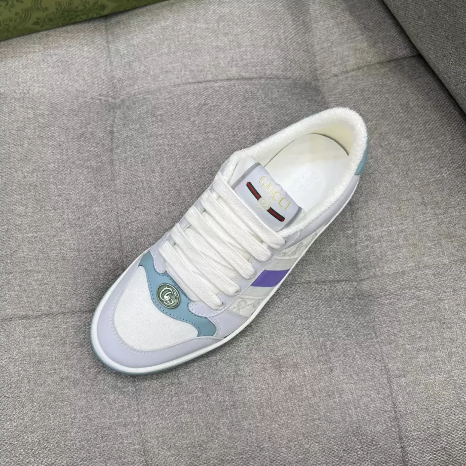Gucci Screener Sneaker Light Blue and White Canvas - GCC228