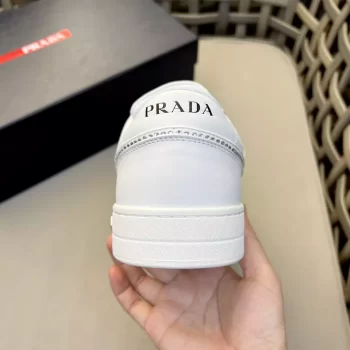 Prada White Leather Sneakers with Crystals - PRD066