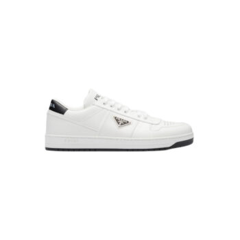 Prada White/Black Downtown Leather Sneakers - PRD060