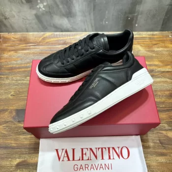 Valentino Upvillage Low Top Nappa Leather Sneaker in Black - VLS082