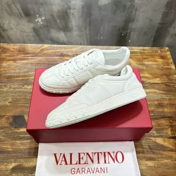 Valentino Upvillage Low Top Nappa Leather Sneaker in White - VLS083