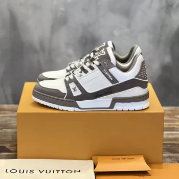 LV Trainer Sneaker Taupe Brown Nubuck and Grained Leather - LSVT290
